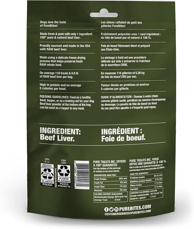 Dog Bites Beef Liver 4.23oz/120g