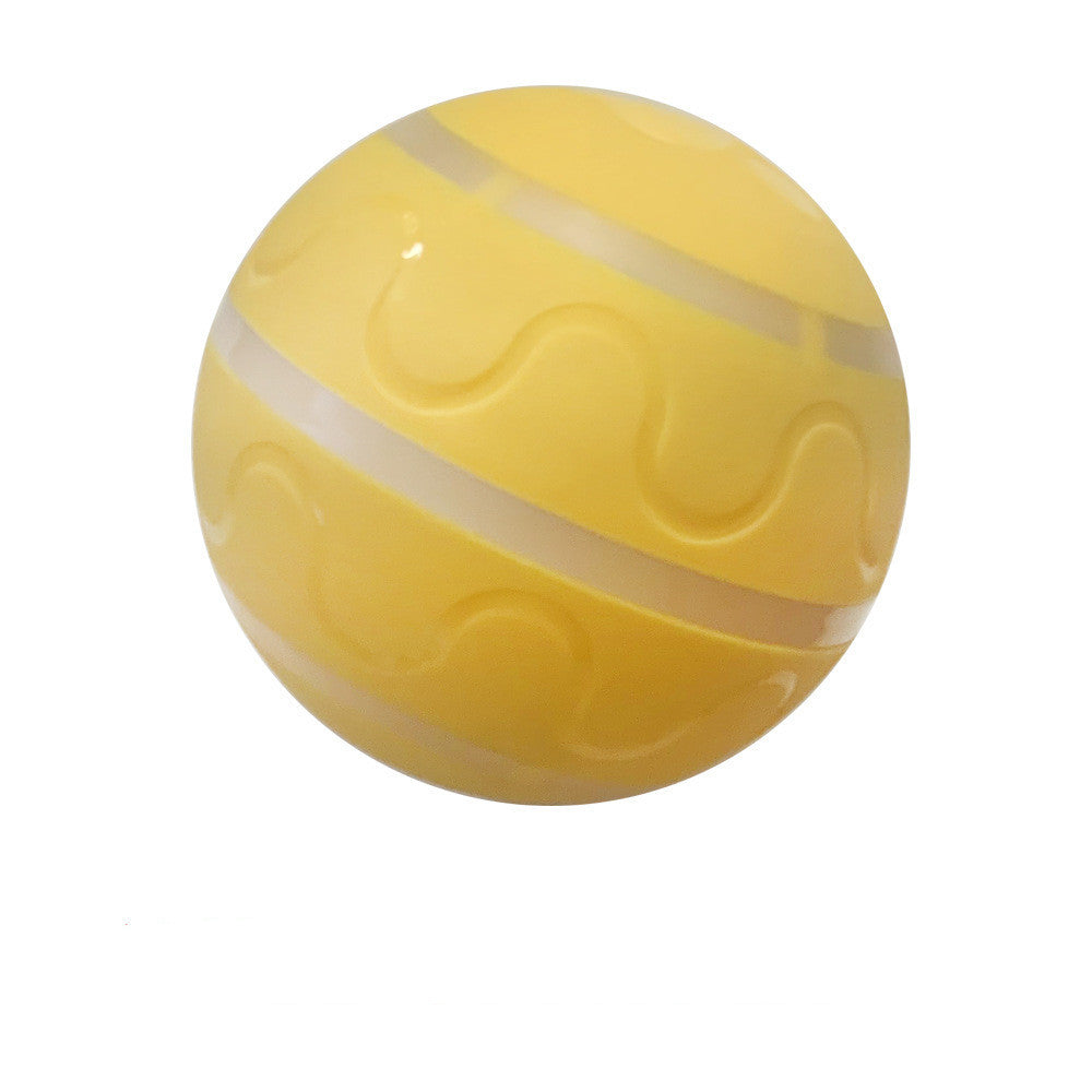 Yellow automatic cat toy ball USB rechargeable designed for interactive pet play