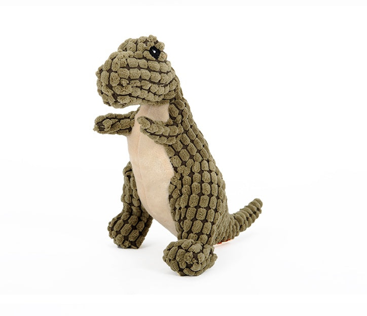 Pet Pleasers Shop dinosaur dog toy for large dogs with textured soft plush and friendly design