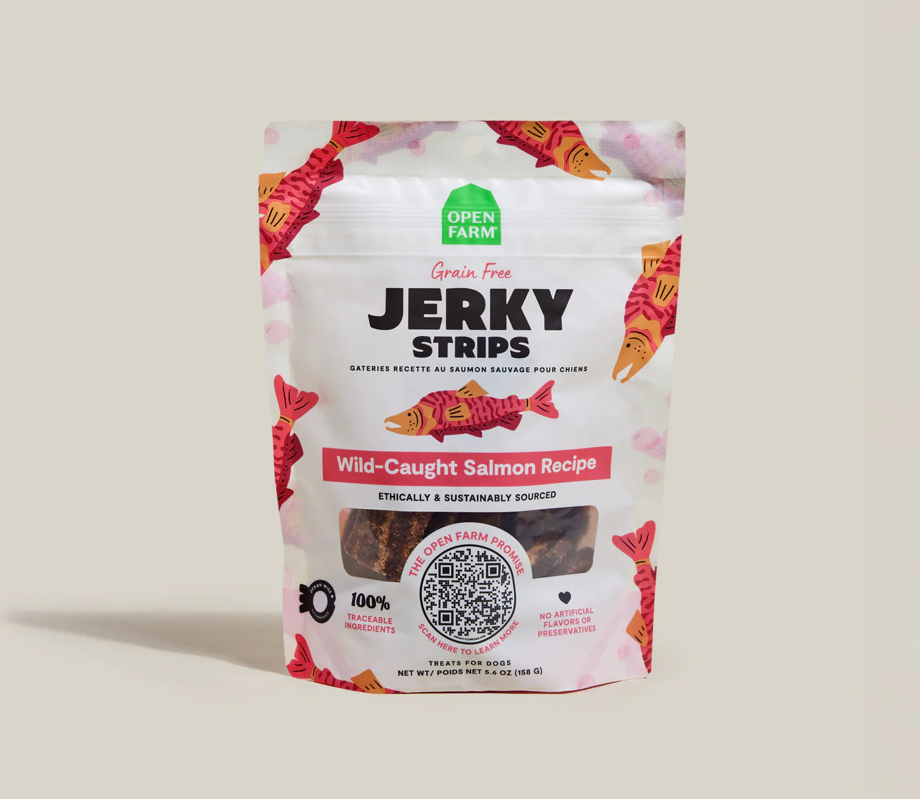 Open Farm Jerky Strips Wild-Caught Salmon